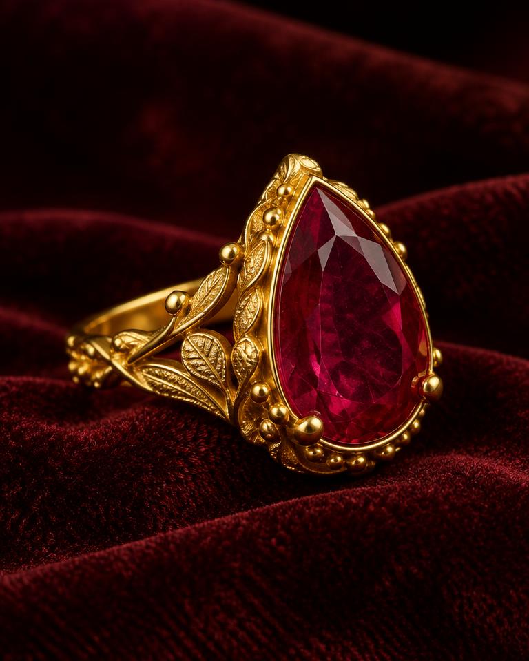 Ruby Teardrop Ring