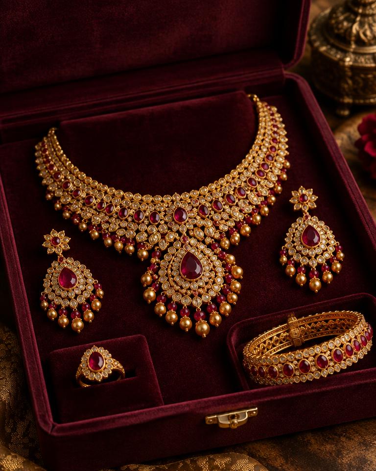 Royal Maroon Velvet Set